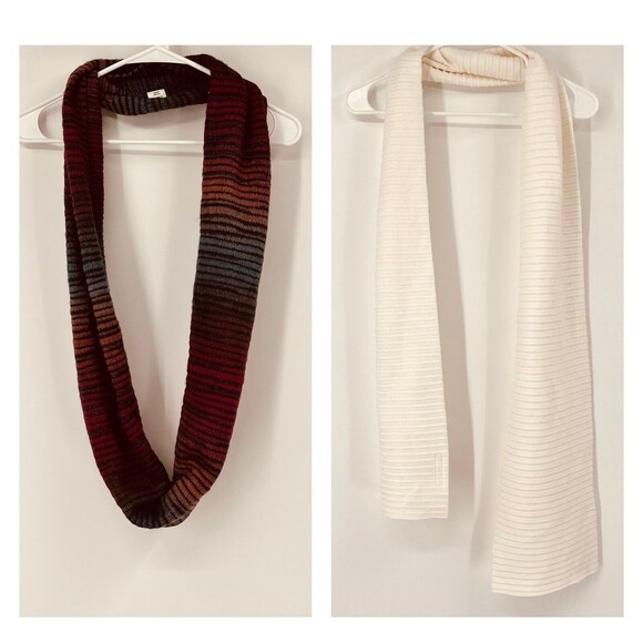 Womens Lot Of 2 Coldwater Creek Scarves Infinity Rectangle Scarf Boho Festival - Picture 1 of 8